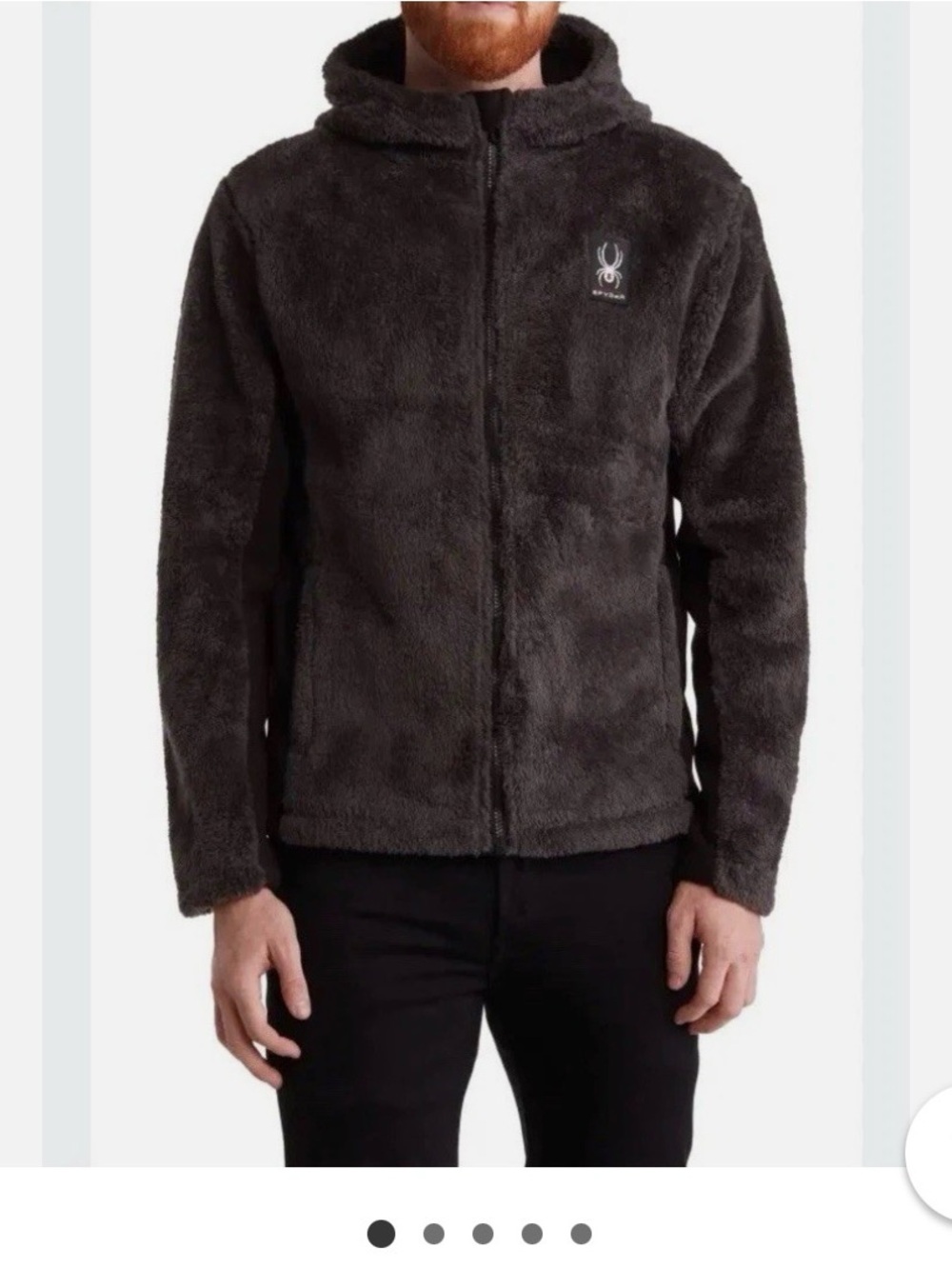 Spyder Men's BLACK Full-Zip Plush Fleece Jacket